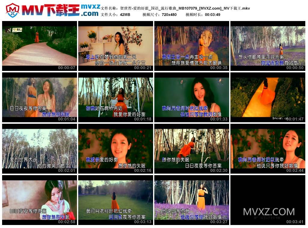 贺世哲-爱的好甜_国语_流行歌曲_MB107079